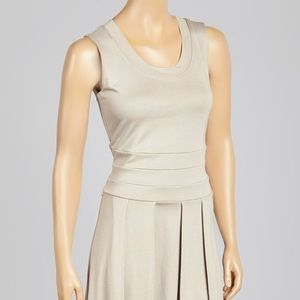 NEW Sand Ponte Sleeveless High-low Dress